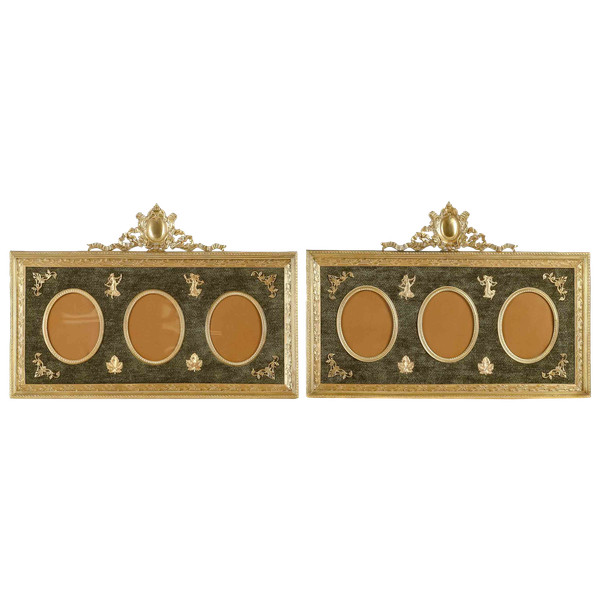 A pair of late 19th century gilt bronze picture frames