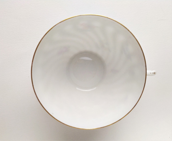Tazza da colazione con piattino in porcellana di Dresda