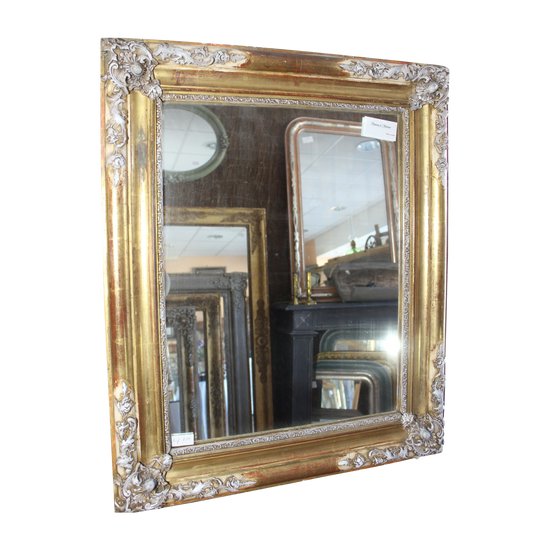 Patinated gold leaf mirror