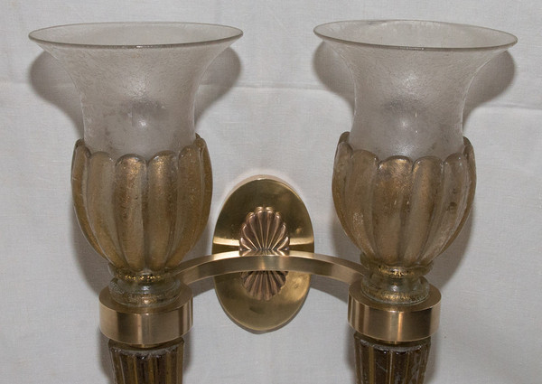 Paire d'Appliques De Murano, Seguso  Années 40