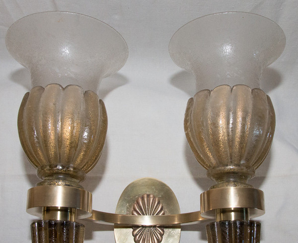 Paire d'Appliques De Murano, Seguso  Années 40
