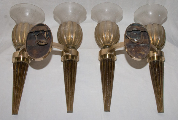 Paire d'Appliques De Murano, Seguso  Années 40