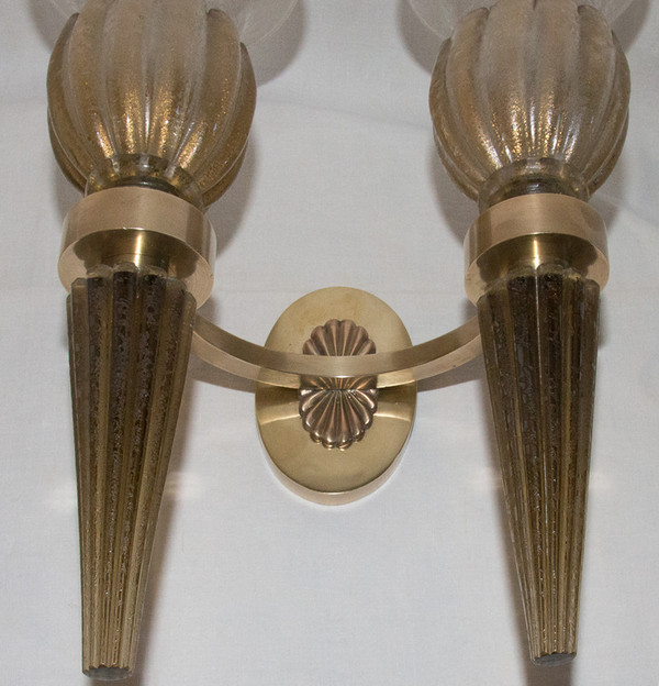 Paire d'Appliques De Murano, Seguso  Années 40
