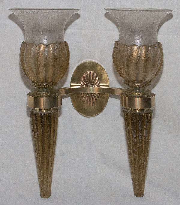 Paire d'Appliques De Murano, Seguso  Années 40