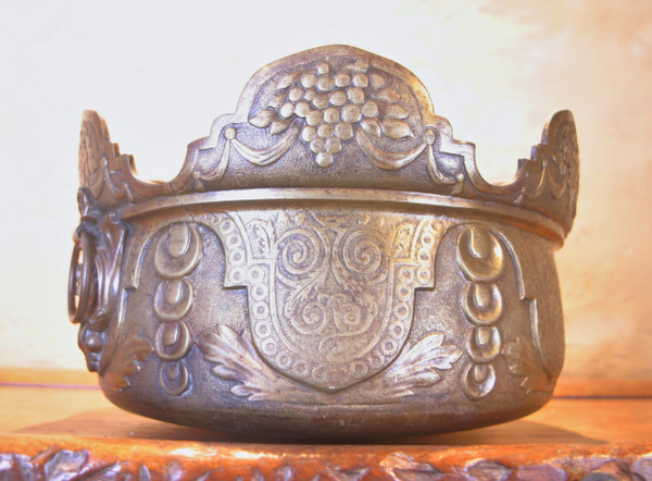 Très grand Cache Pot en Bronze Art Déco