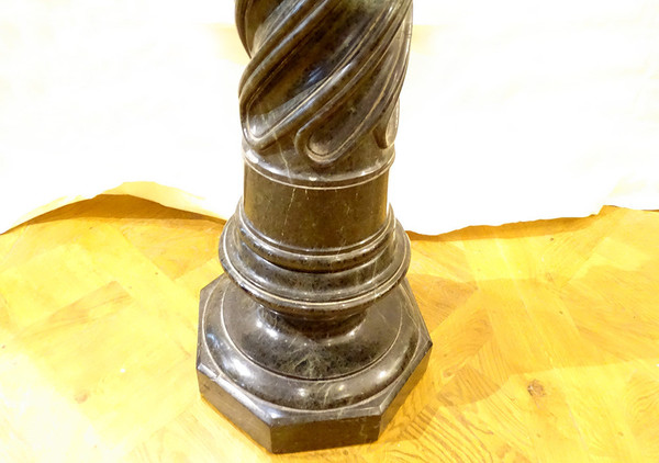 Große Säule Torso Sellette Grün geschnitzten Marmor Napoleon III XIX Jahrhundert