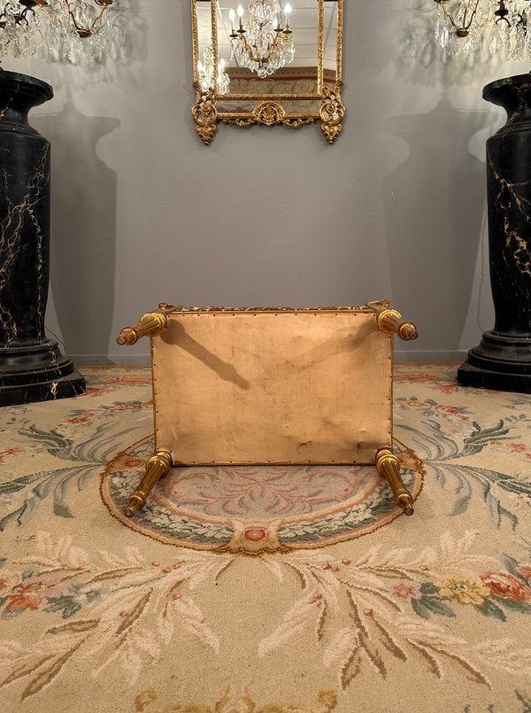 Panca per pianoforte in legno dorato in stile Luigi XVI Periodo Napoleone III