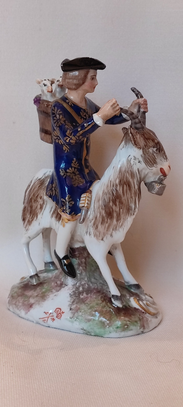 Tailor on a goat.porcelain Samson.Chesea