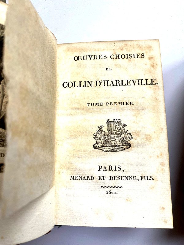Charming set of 4 + 5 volumes in 16 Détouche et d'Harleville, Paris theater of 1820