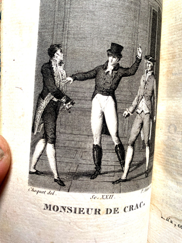 Charming set of 4 + 5 volumes in 16 Détouche et d'Harleville, Paris theater of 1820