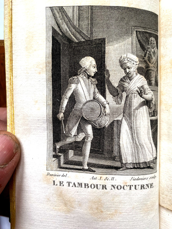 Charming set of 4 + 5 volumes in 16 Détouche et d'Harleville, Paris theater of 1820