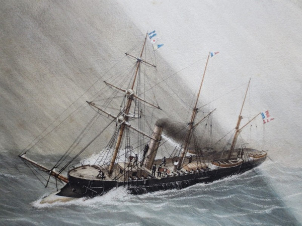 Das Kanonenboot "Le Crocodile" (Das Krokodil), Ende des 19.