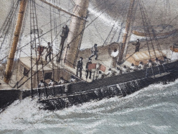 Das Kanonenboot "Le Crocodile" (Das Krokodil), Ende des 19.