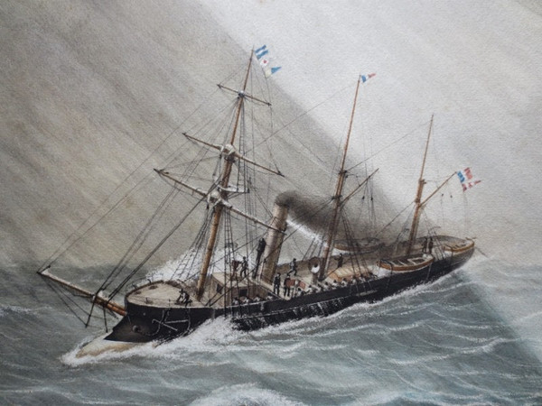 Das Kanonenboot "Le Crocodile" (Das Krokodil), Ende des 19.