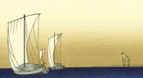 Hiroshige Utagawa, Japanese print, the fifty-three stations of the Tōkaidō, n°42 "Kuwana-juku"