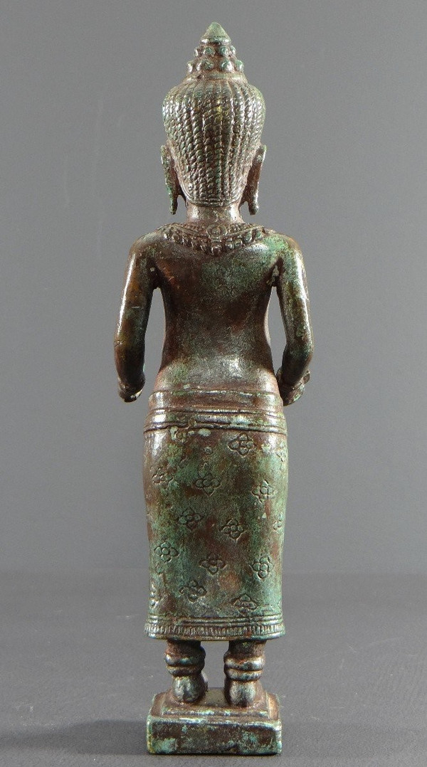Cambodge, Peuple Khmer, Fin Du XIXème Siècle, Statue De Vishnu (vishnou) En Bronze.