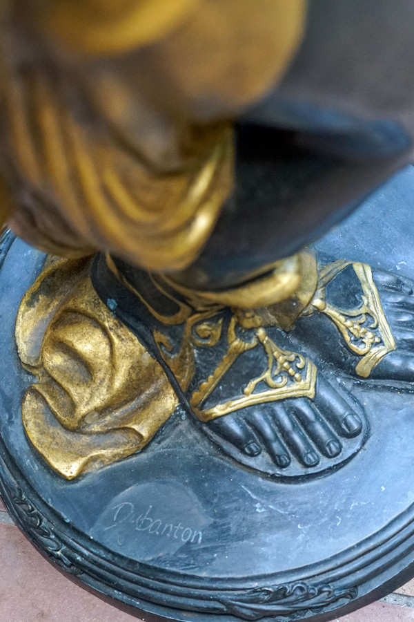 DUBANTON, "POLYCHROME BRONZE FEMME, grand serviteur", XX secolo.