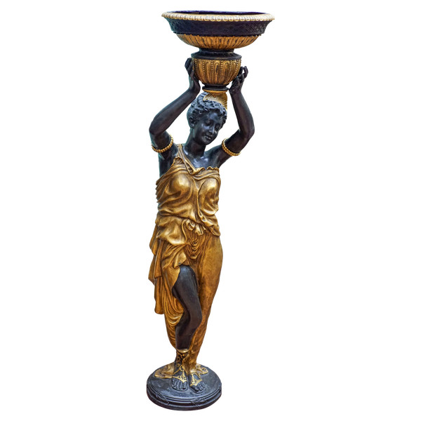 DUBANTON, "POLYCHROME BRONZE FEMME, grand serviteur", XX secolo.