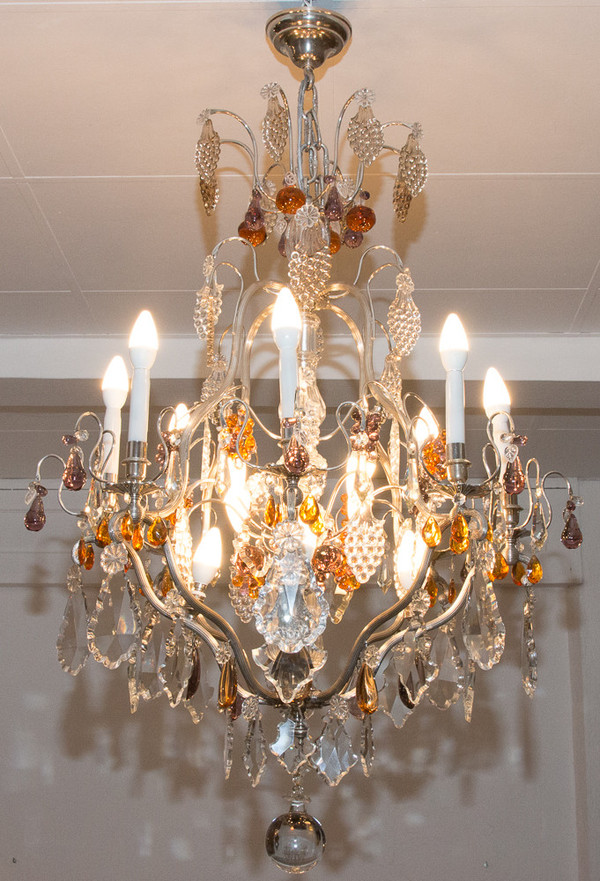 Lampadario a gabbia Maison Bagues 1920 circa