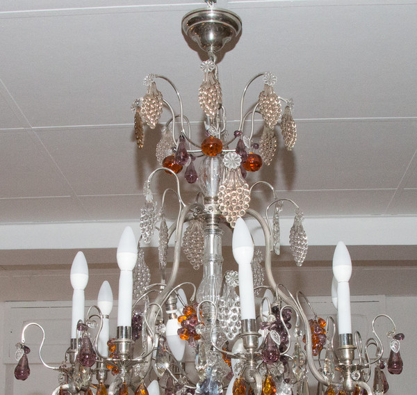 Lampadario a gabbia Maison Bagues 1920 circa