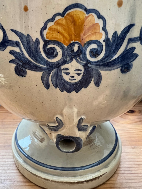 Old Nevers 18th century earthenware table fountain