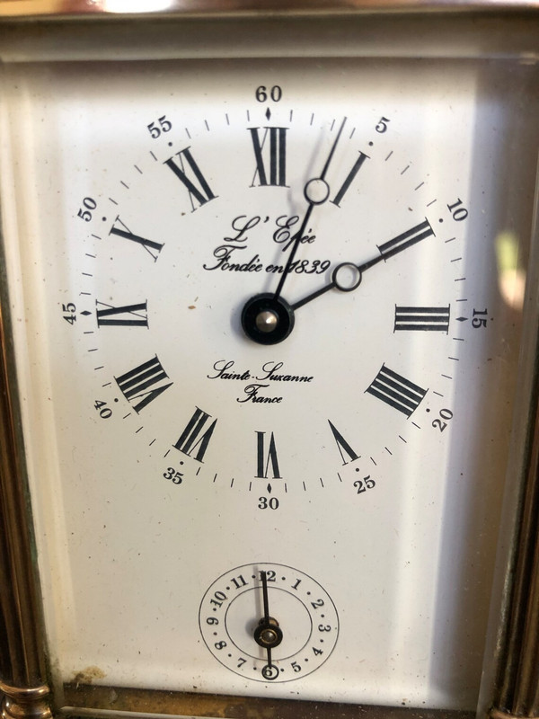 Pendule d'officier à sonnerie de marque L’Épée modèle la Marquise travail des années 50