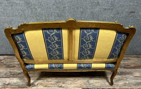 Bank im Louis-XV-Stil aus vergoldetem Holz, 20. Jahrhundert