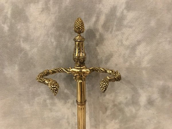 Ravissant porte parapluies en bronze et laiton d'époque 19 ème serviteur de cheminée seul 