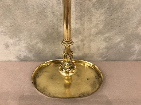 Ravissant porte parapluies en bronze et laiton d'époque 19 ème serviteur de cheminée seul 