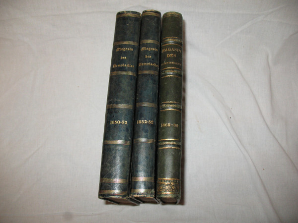 Magasin des demoiselles 3 volumes complets avec planches en couleur gravures de mode 1850 à 69