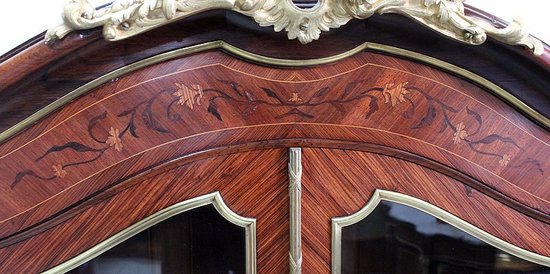  Libreria in mogano e palissandro, stile Luigi XV, periodo Napoleone III - metà XIX secolo