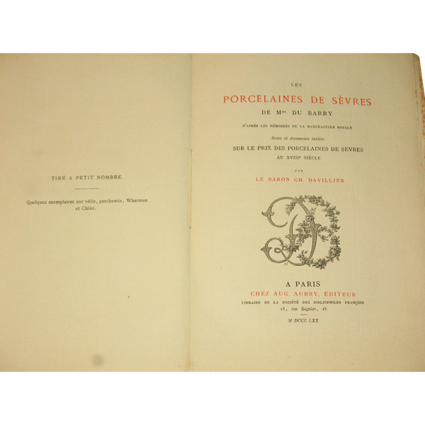 Les porcelaines de Sèvres de Mme du Barry Les mémoires de la manufacture par C. Davillier