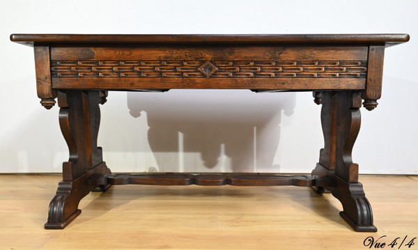 Table Bureau en Chêne, style Néogothique – Début XXe