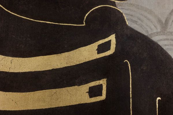 Painted canvas in Art Deco style. Contemporary work.
