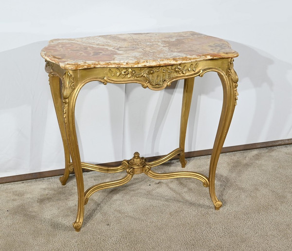 Petite Table de Milieu en Bois Doré, style Louis XV – Fin XIXe