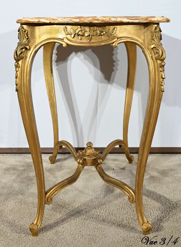 Petite Table de Milieu en Bois Doré, style Louis XV – Fin XIXe