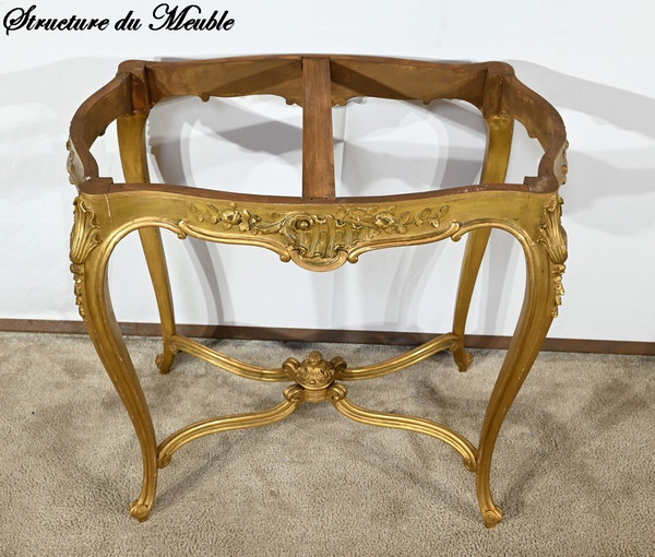 Petite Table de Milieu en Bois Doré, style Louis XV – Fin XIXe
