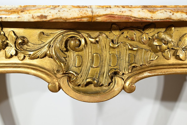 Petite Table de Milieu en Bois Doré, style Louis XV – Fin XIXe