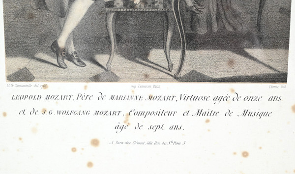 Engraving of the Mozart Family, Imprimerie Lemercier – Mid-19th century