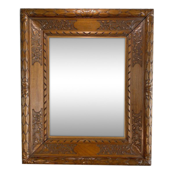 19TH CENTURY SOLID WALNUT FRAME FOR PAINTING 58 CM X 46.5 CM