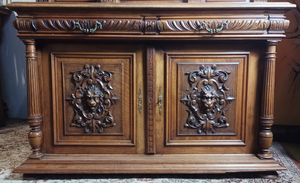 Renaissance two-body sideboard in walnut