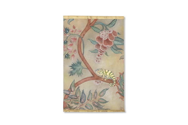 Painted canvas representing a chameleon. Contemporary work.