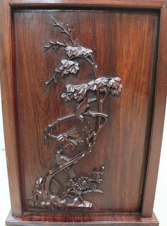  Mobiletto atipico asiatico, origine Vietnam, in mogano massiccio - Fine XIX secolo