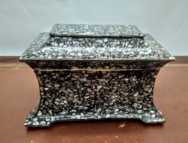 Paper mache tea box.