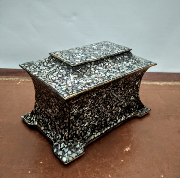 Paper mache tea box.