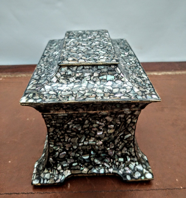 Paper mache tea box.