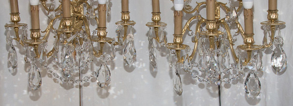 Pair Of Gilt Bronze Sconces Napoleon III Period