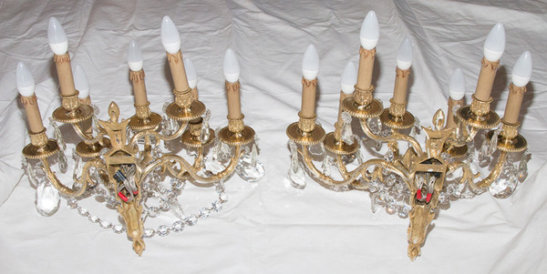 Pair Of Gilt Bronze Sconces Napoleon III Period
