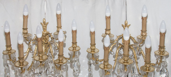 Pair Of Gilt Bronze Sconces Napoleon III Period