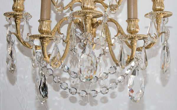 Pair Of Gilt Bronze Sconces Napoleon III Period